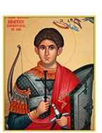 Ikone des heiligen Großmärtyrers Demetrios, des Schutzpatrons der Pfarrgemeinde